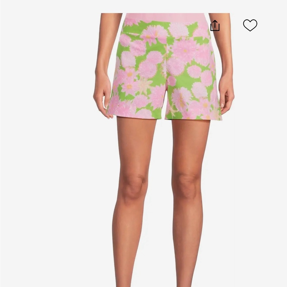 Lilly Pulitzer Floral Stretch Shorts in Pink and Green